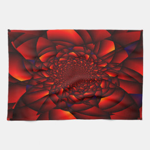 Red Black Blue Petal Tea Towel