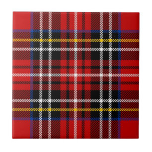 Red, black, blue, yellow and white tartan tile