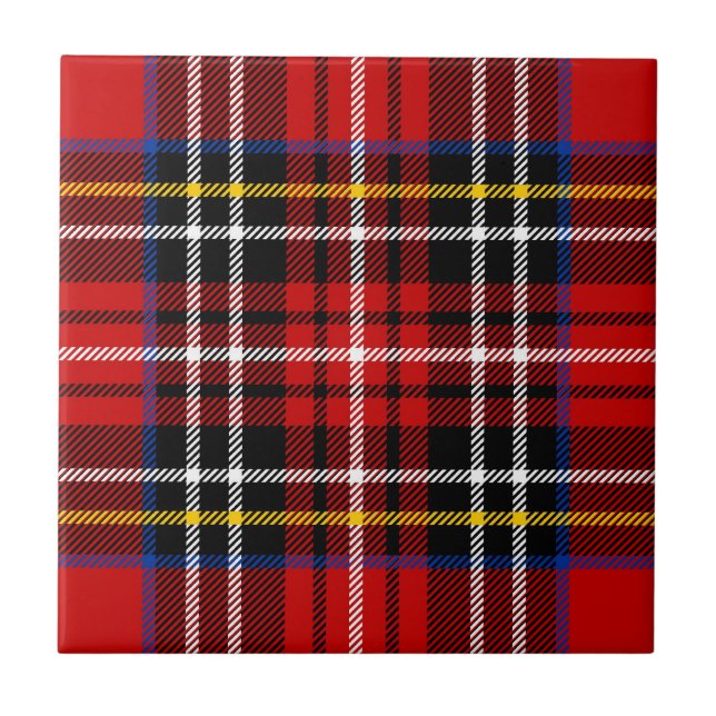 Red, black, blue, yellow and white tartan tile (Front)