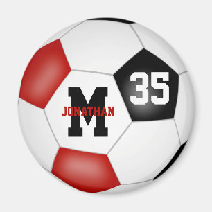 red black boys girls soccer team colors magnet