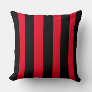Red Black Broad Stripes Cushion