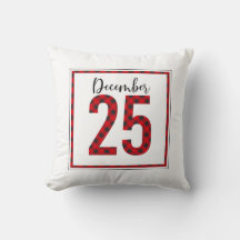 Red Black Buffalo Check Christmas Throw Pillow