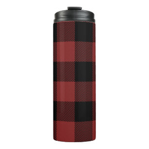 Red Black Buffalo Check Plaid Thermal Tumbler