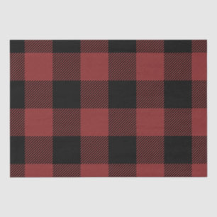Red Black Buffalo Check Plaid Tissue Paper