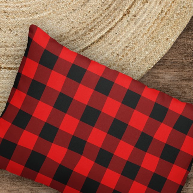 Red Black Buffalo Lumberjack Check Plaid Pattern Pillowcase (Creator Uploaded)