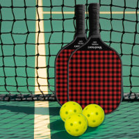 Red Black Buffalo Plaid Check Pattern Custom Text