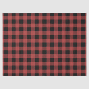 Red Black Buffalo Plaid  Gingham Lumberjack Tissue Paper