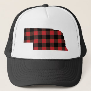 Red Black Buffalo Plaid Nebraska Trucker Hat
