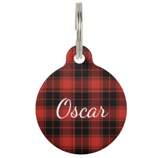 Red/Black Buffalo Plaid Pet Tag