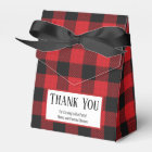Red Black Buffalo Plaid Rustic Favour Box