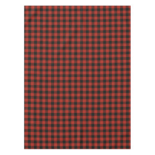 Red Black Buffalo Plaid Rustic Festive Farmhouse Tablecloth
