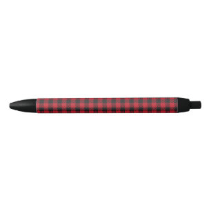 Red Black Buffalo Square Plaid Pattern 1 Black Ink Pen