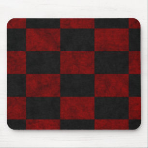 red black check mouse mat