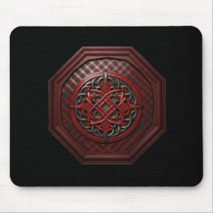 Red & Black Checkerboard Celtic Knot In A Frame    Mouse Mat