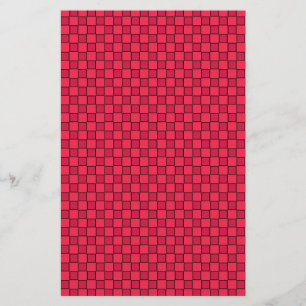 Red Black Checkerboard Stationery