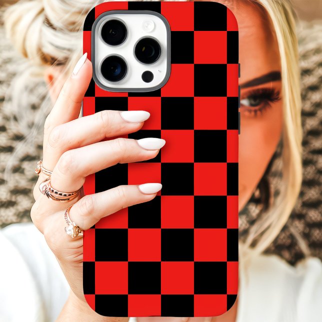 Red Black Chequerboard Case-Mate iPhone Case (Creator Uploaded)