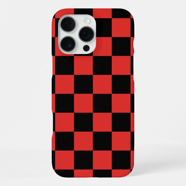 Red Black Chequerboard iPhone Case (Back)