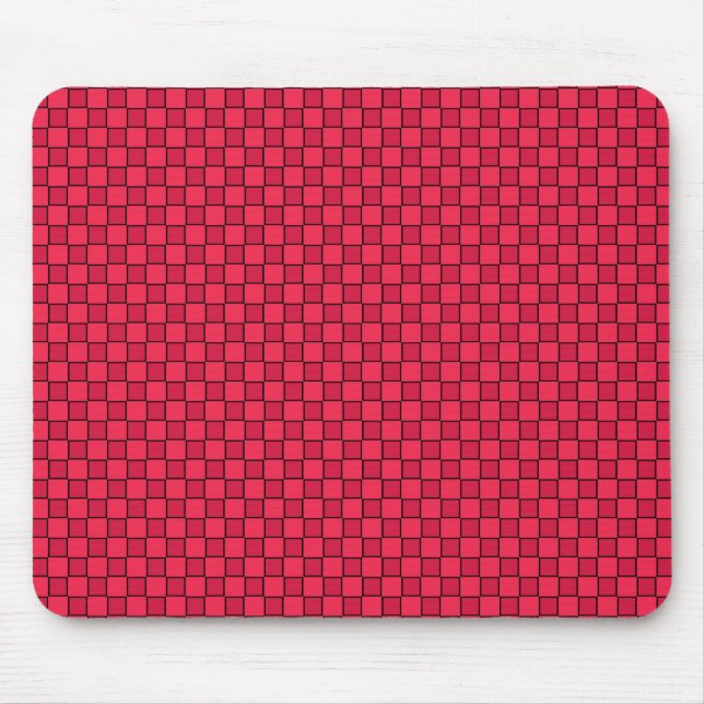 Red Black Chequerboard Mouse Mat (Front)