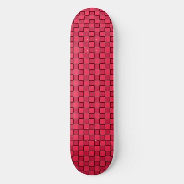 Red Black Chequerboard Skateboard (Front)