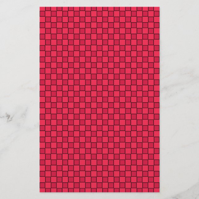 Red Black Chequerboard Stationery (Front)