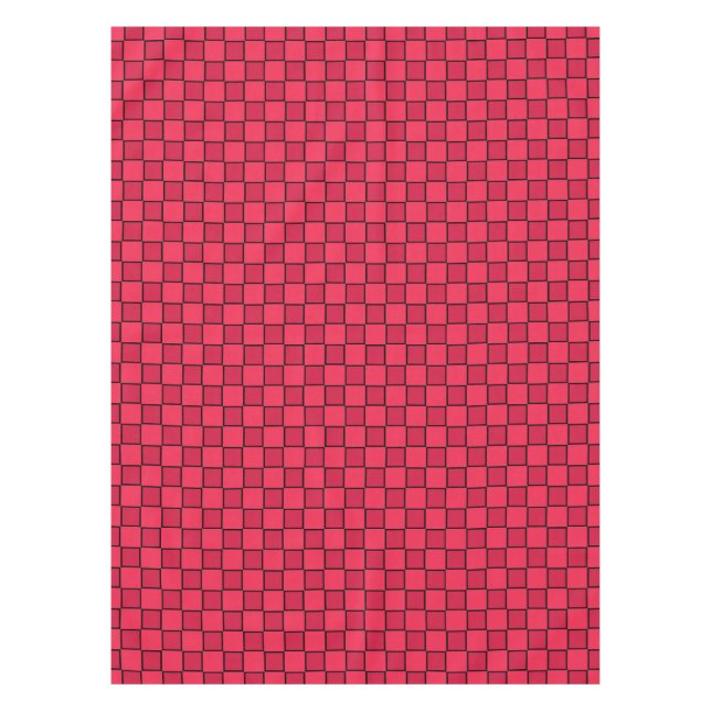 Red Black Chequerboard Tablecloth (Front)