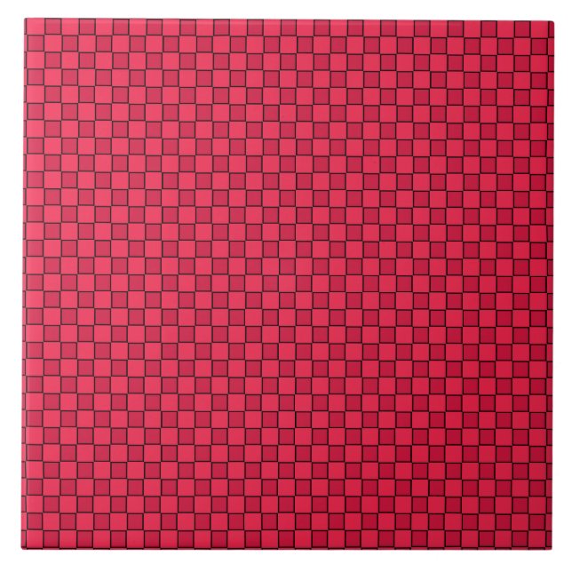 Red Black Chequerboard Tile (Front)