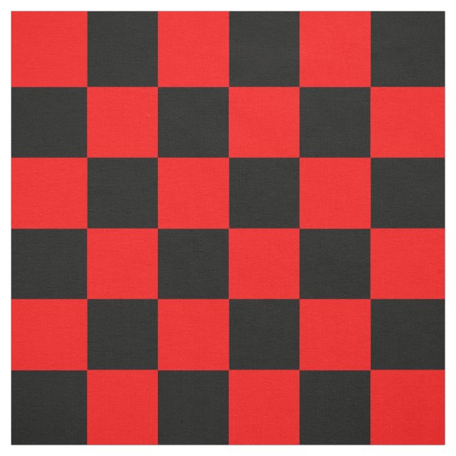 Red Black Chequered Check Pattern Fabric (Swatch)
