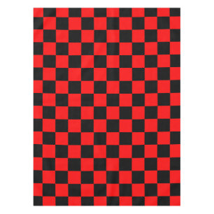 Red Black Chequered Check Pattern Tablecloth