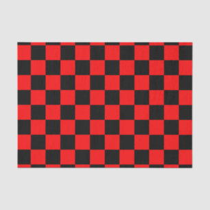 Red Black Chequered Check Pattern Tissue Paper