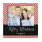 Red Black Chevron Christmas Square Photo Card