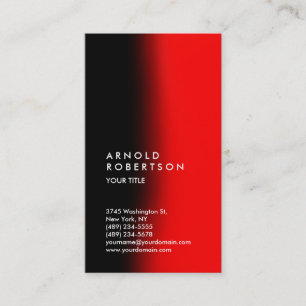 Red Black Chic Vertical Professional Business Card