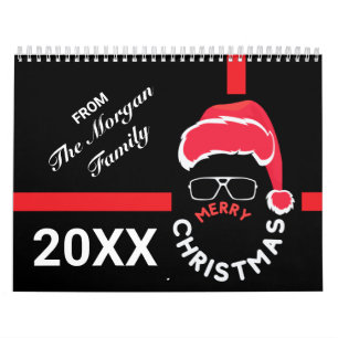 Red Black Christmas Holiday Party Calendar