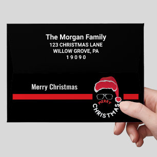 Red Black Christmas Holiday Party Envelope