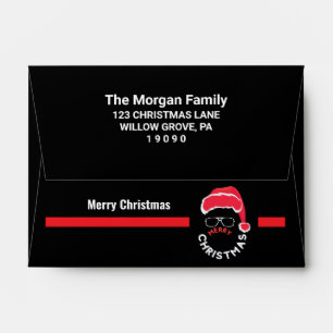 Red Black Christmas Holiday Party Envelope