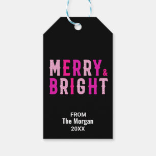 Red Black Christmas Holiday Party Gift Tags