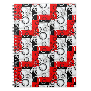 Red Black Circles Sherpa Throw Notebook