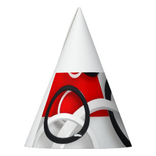 Red Black Circles Sherpa Throw Party Hat