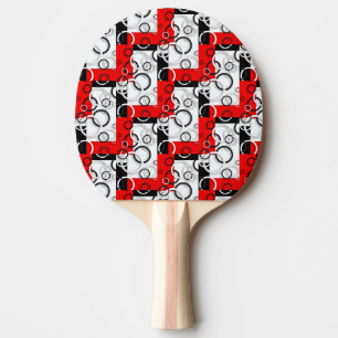 Red Black Circles Sherpa Throw Ping Pong Paddle