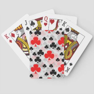 Red Black Clover Club Abstract Pattern Design Playing Cards