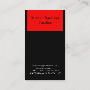 Red Black Colour Unique Creative Business Card