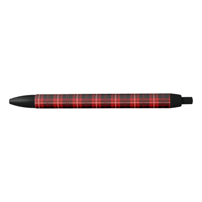 Red Black Cream Plaid Ink Pen (Front)