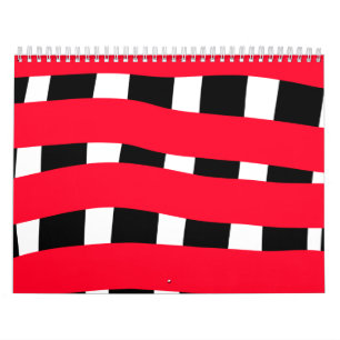 Red black cross checkerboard simple man boy gift t calendar