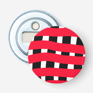 Red black cross chequerboard simple man boy gift t bottle opener