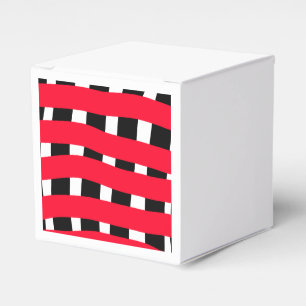 Red black cross chequerboard simple man boy gift t favour box