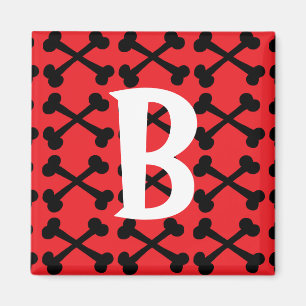 Red & Black Crossbones Magnet