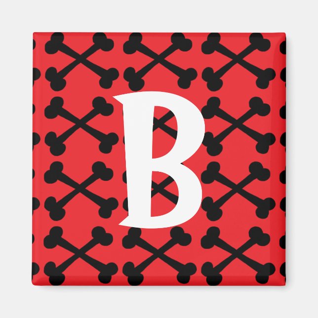 Red & Black Crossbones Magnet (Front)
