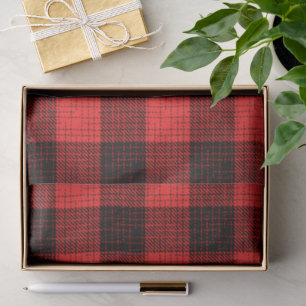  Red Black Crosshatch Buffalo Check Tissue Paper
