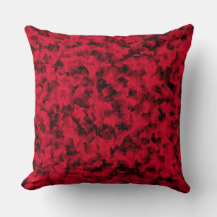 Red Black Cubism Abstract Pattern Cushion