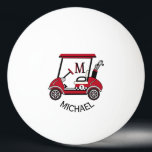 Red & Black Custom Cart Personalised  Ping Pong Ball<br><div class="desc">Something special for a gentleman in your life who just might appreciate a ping pong ball with a golf cart that says "#1" and has a tad of an "edge" to it. Ready to ride the course and help make it a great game -- this Michael is up for the...</div>