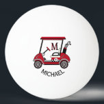 Red & Black Custom Cart Personalised  Ping Pong Ball<br><div class="desc">Something special for a gentleman in your life who just might appreciate a ping pong ball with a golf cart that says "#1" and has a tad of an "edge" to it. Ready to ride the course and help make it a great game -- this Michael is up for the...</div>